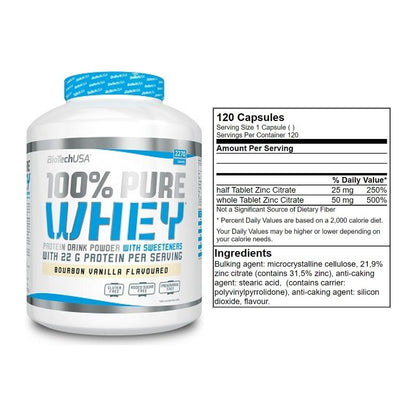 Basis-Set: BioTech 100% Pure Whey + GN Zinc Citrate 120 Tabl. – alle enthaltenen Artikel