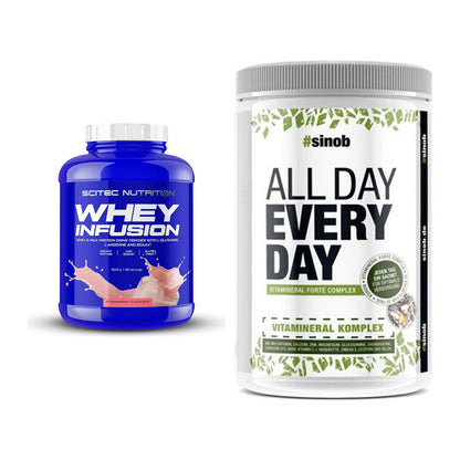 Basis-Set: Scitec Whey Infusion + Sinob All Day Every Day 30 Serv. – alle enthaltenen Artikel