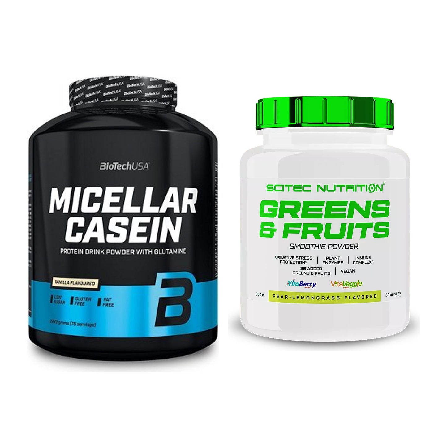 Basis-Set: BioTech Micellar Casein + Scitec Greens & Fruits – alle enthaltenen Artikel