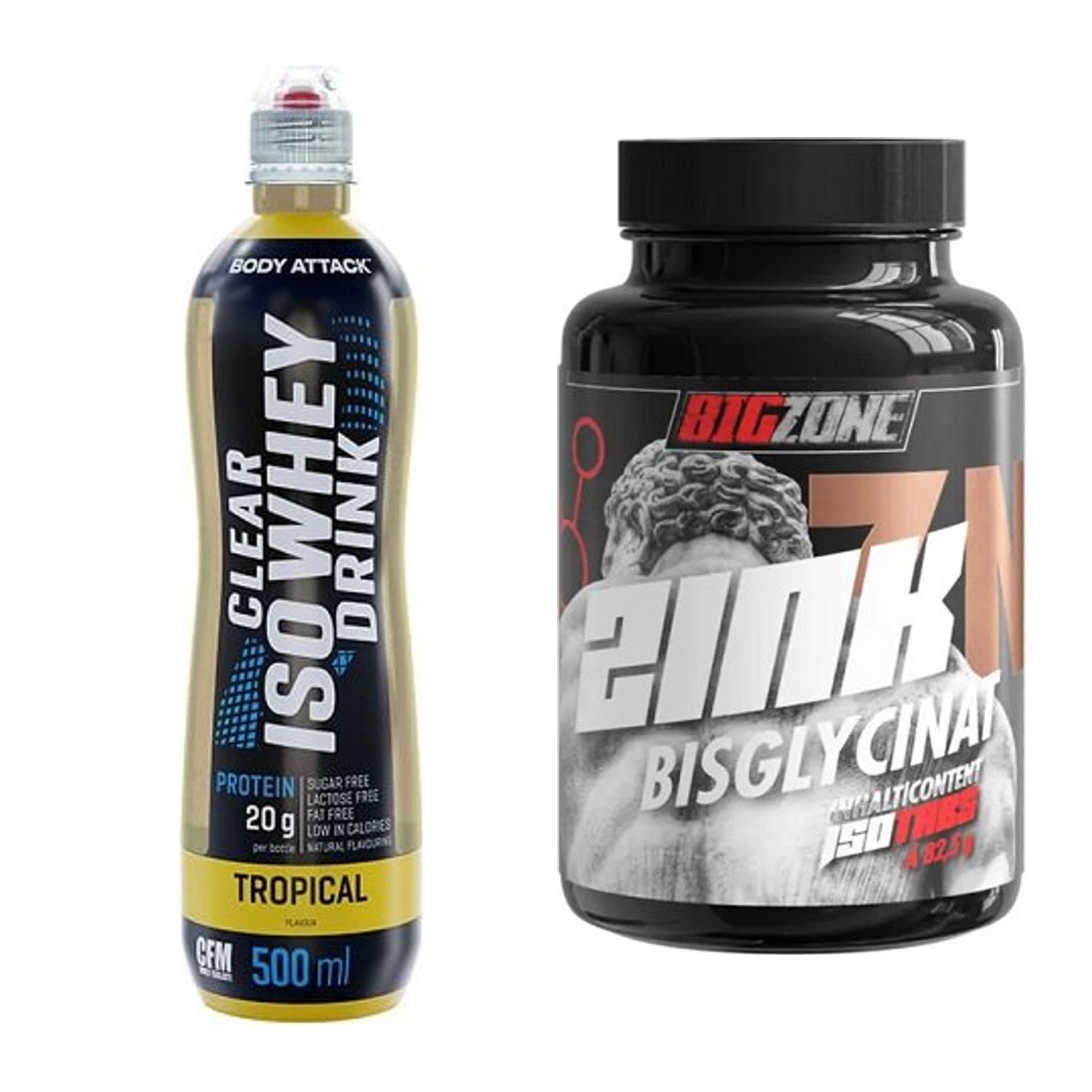 Basis-Set: Body Attack Clear Iso Whey + Big Zone Zink Bisglycinat – alle enthaltenen Artikel