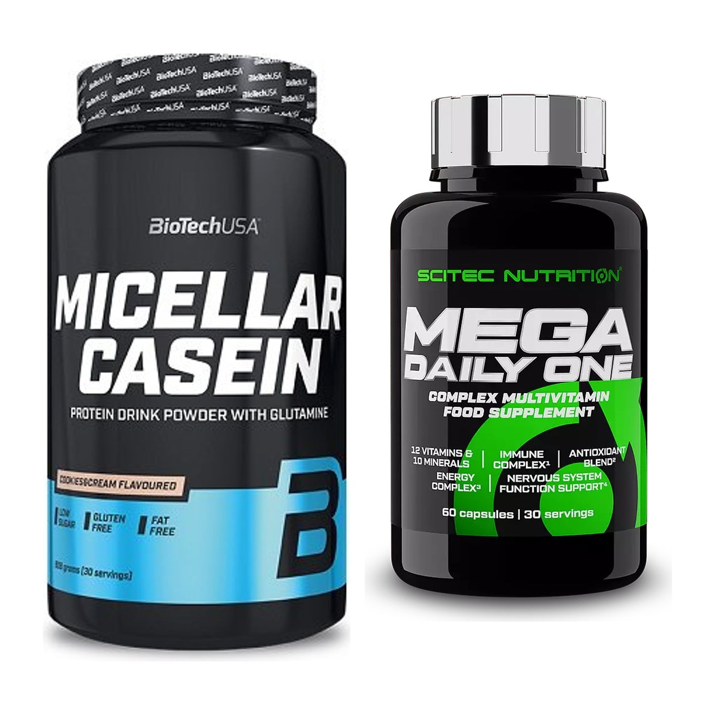 Basis-Set: BioTech Micellar Casein + Scitec Mega Daily One Plus – alle enthaltenen Artikel