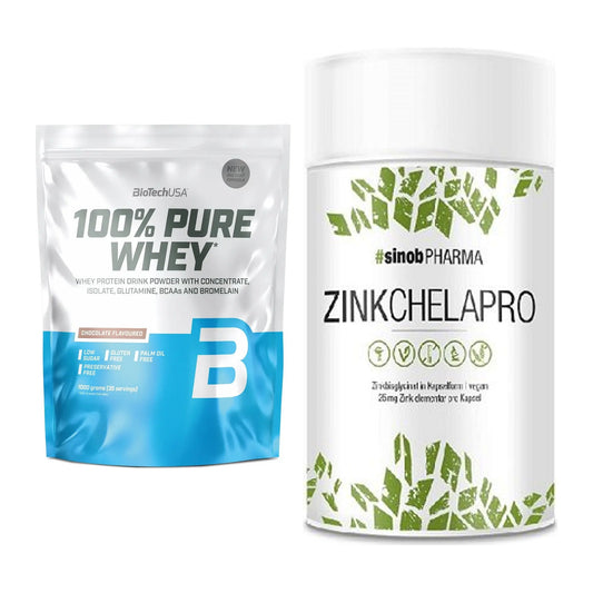 Basis-Set: BioTech 100% Pure Whey + Sinob Zink Chelapro – alle enthaltenen Artikel