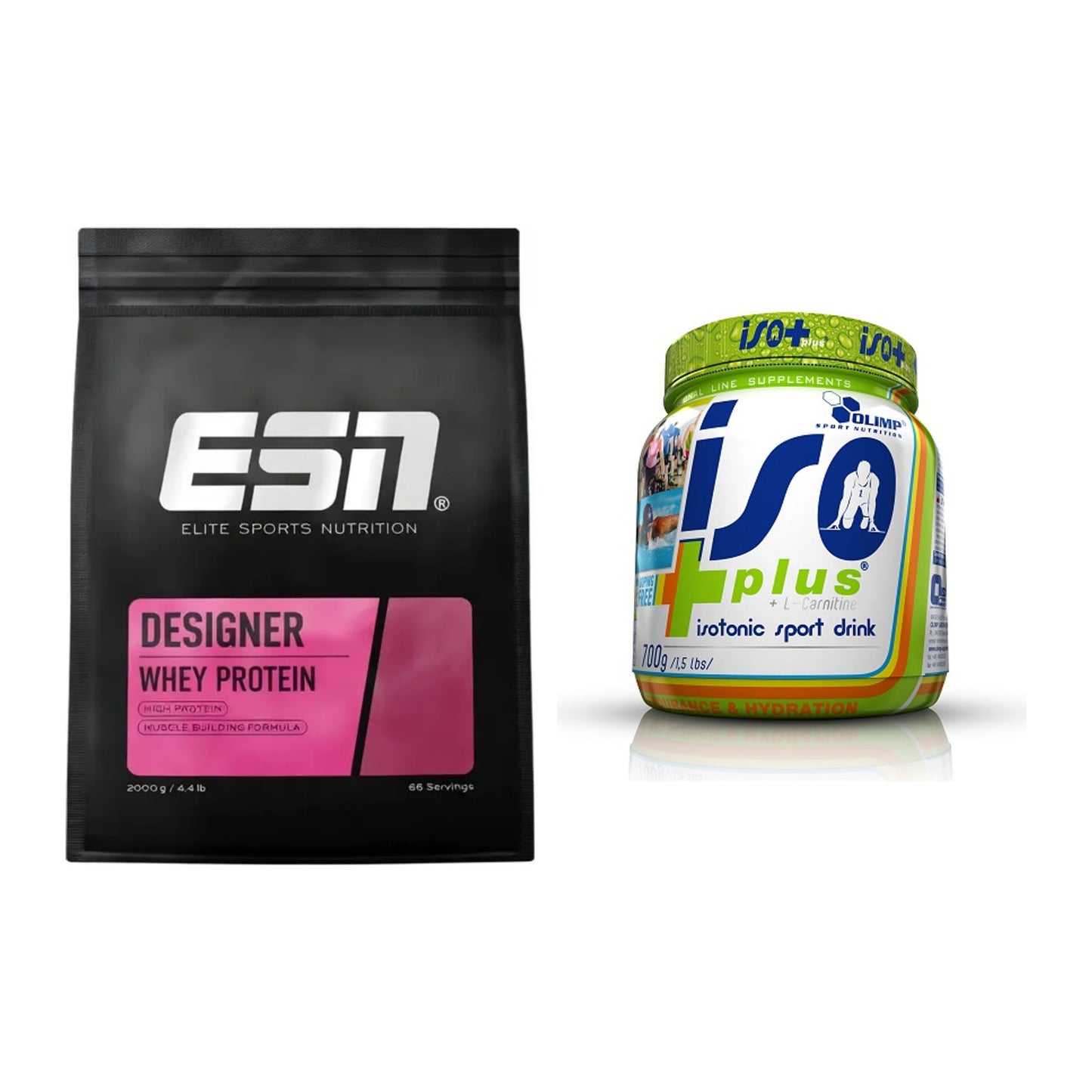Basis-Set: ESN Designer Whey + Olimp Iso Plus – alle enthaltenen Artikel