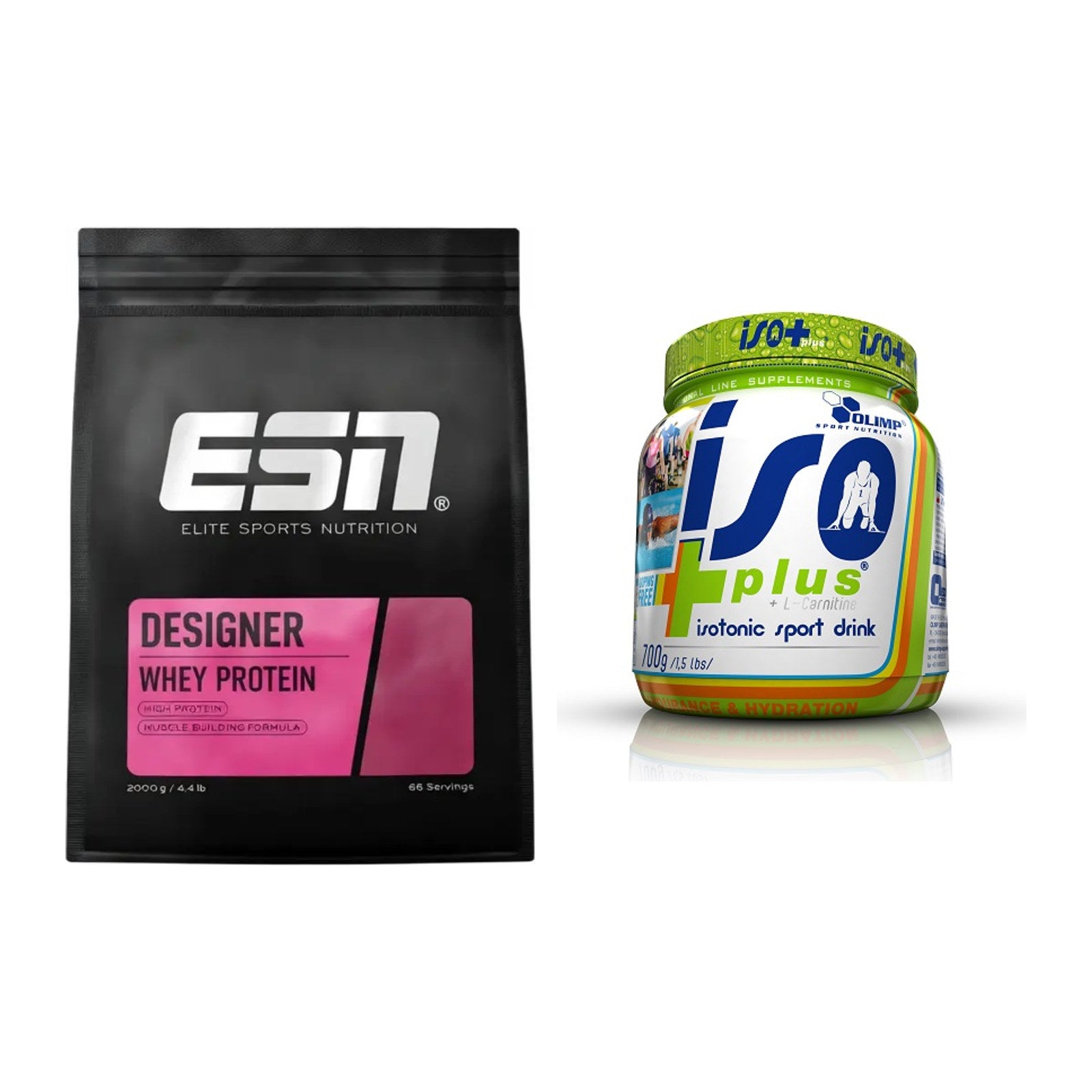 Basis-Set: ESN Designer Whey + Olimp Iso Plus – alle enthaltenen Artikel