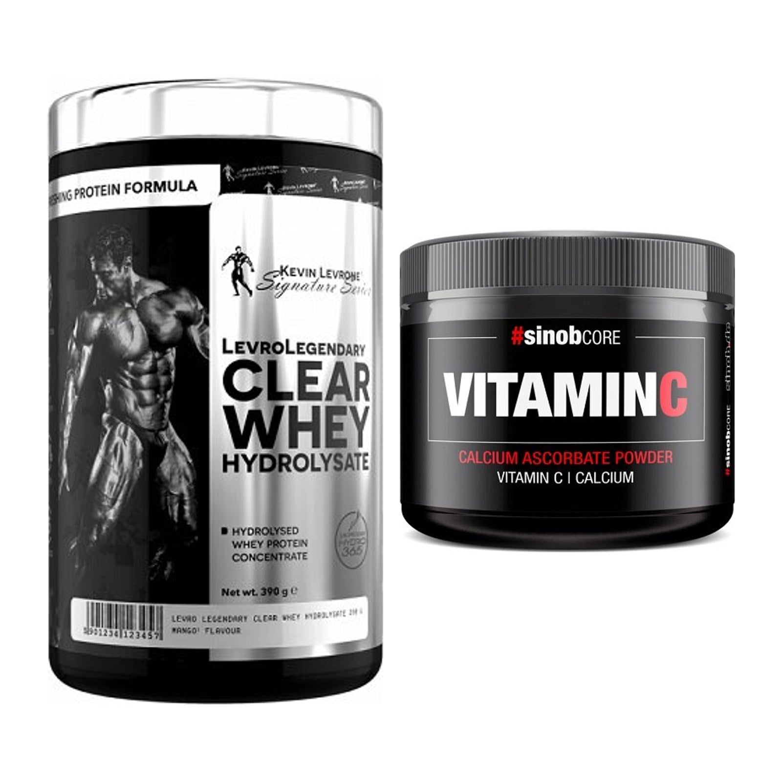 Basis-Set: Kevin Levrone Clear Whey + Sinob Vitamin C Calcium – alle enthaltenen Artikel