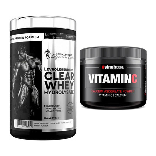 Basis-Set: Kevin Levrone Clear Whey + Sinob Vitamin C Calcium – alle enthaltenen Artikel