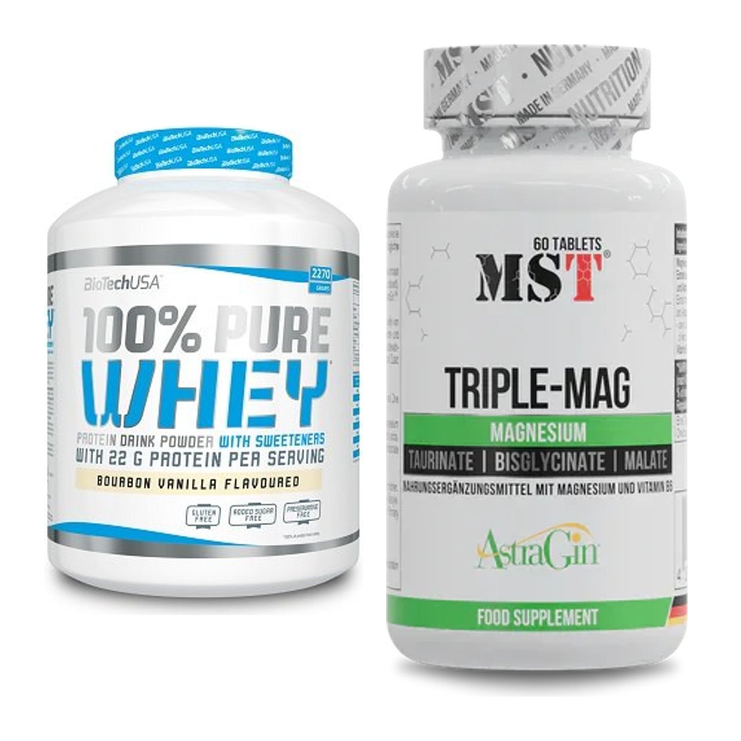 Basis-Set: BioTech 100% Pure Whey + MST Tripple Mag – alle enthaltenen Artikel