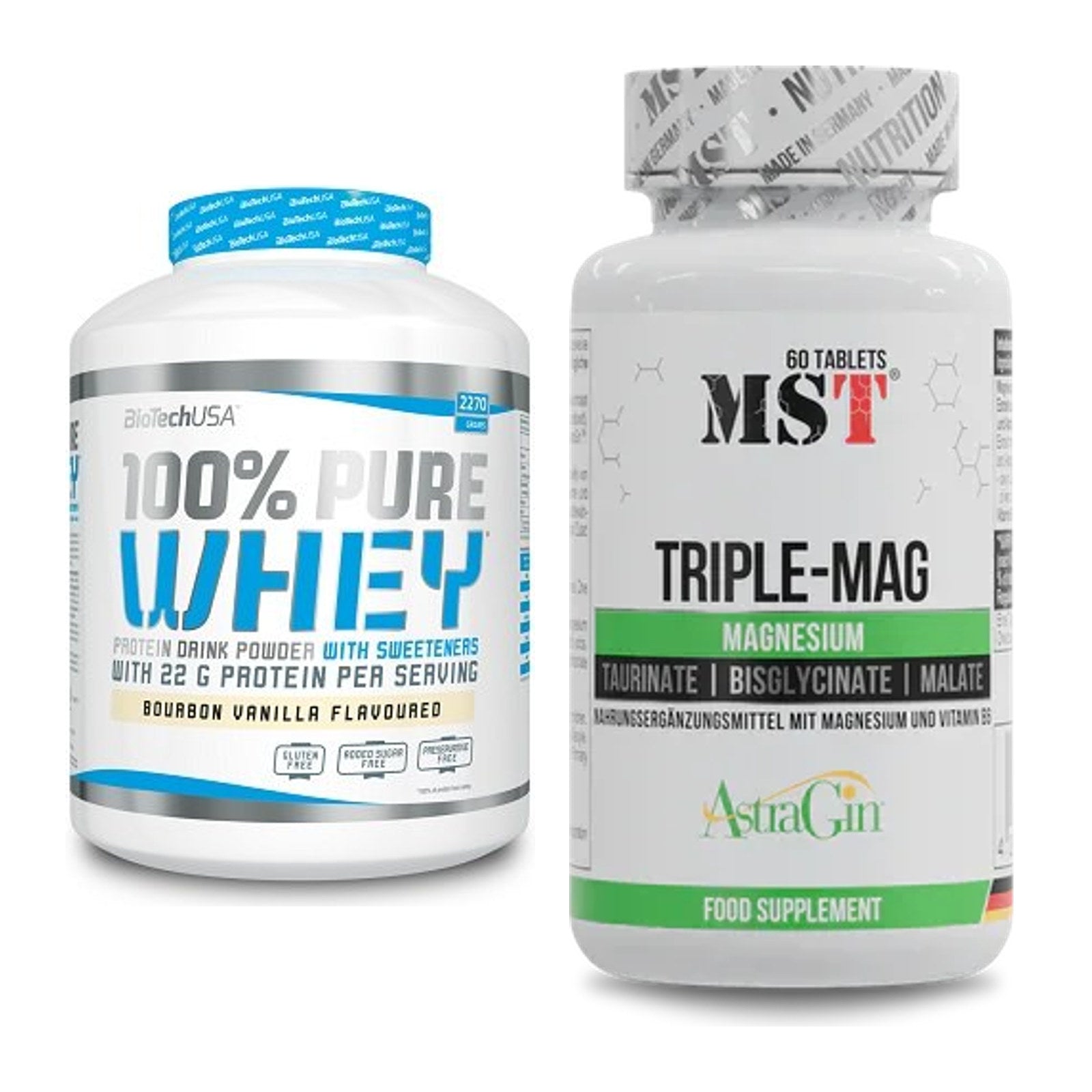 Basis-Set: BioTech 100% Pure Whey + MST Tripple Mag – alle enthaltenen Artikel