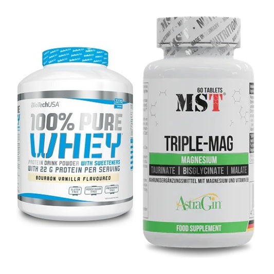 Basis-Set: BioTech 100% Pure Whey + MST Tripple Mag – alle enthaltenen Artikel