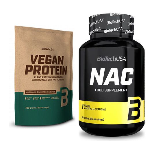 Basis-Set: BioTech Vegan Protein + BioTech NAC – alle enthaltenen Artikel