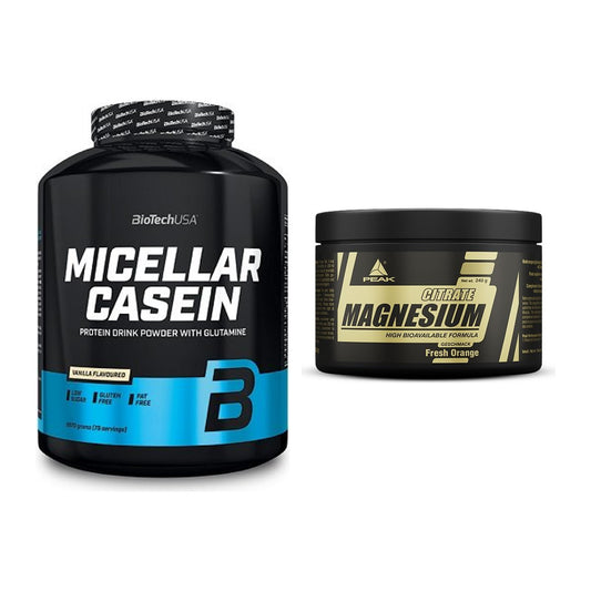 Basis-Set: BioTech Micellar Casein + Peak Magnesium Citrat – alle enthaltenen Artikel