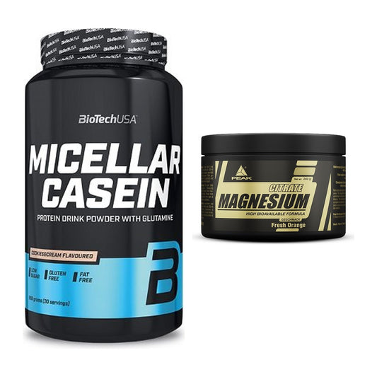 Basis-Set: BioTech Micellar Casein + Peak Magnesium Citrat – alle enthaltenen Artikel