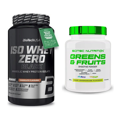 Basis-Set: BioTech Iso Whey Zero Black + Scitec Greens & Fruits – alle enthaltenen Artikel