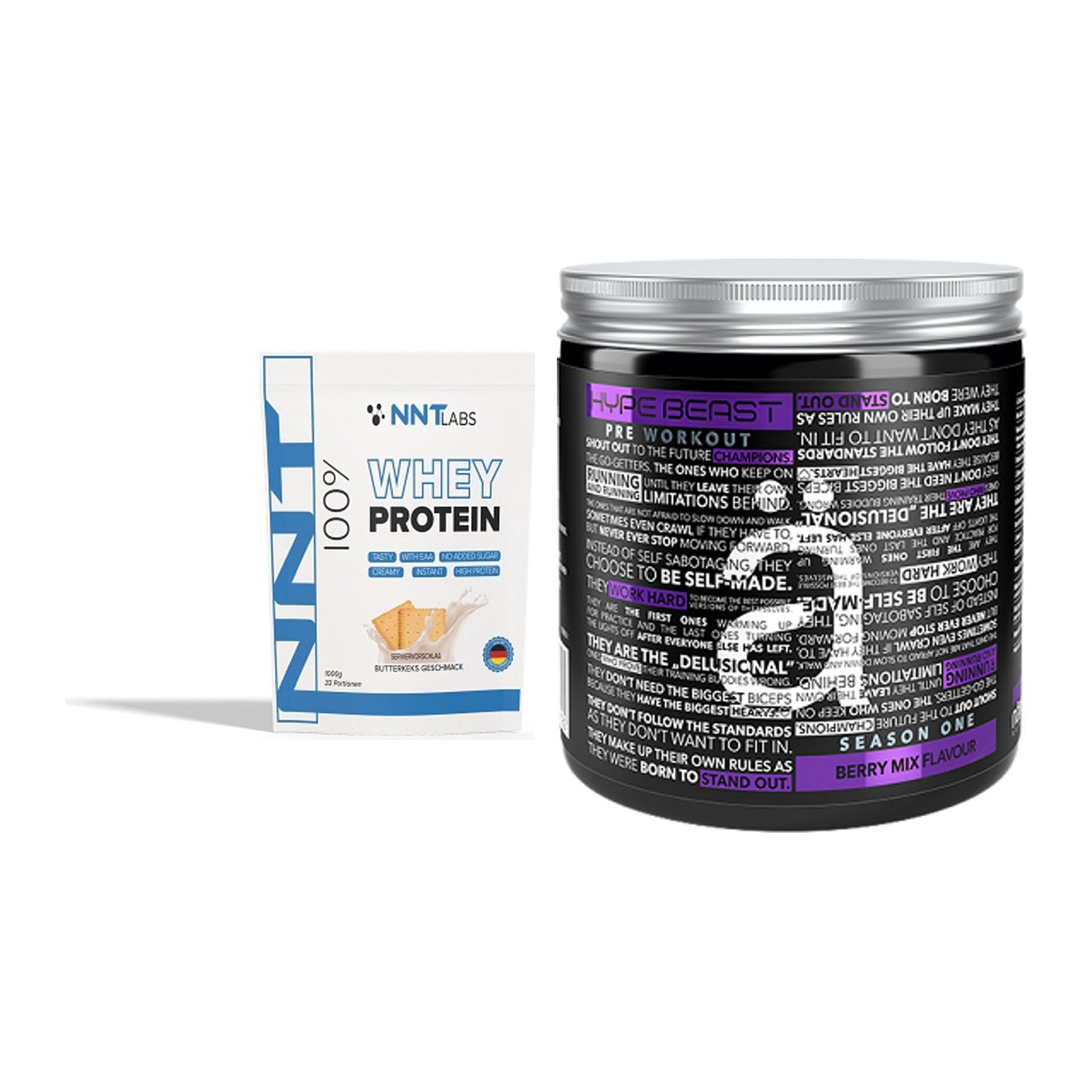 Basis-Set: NNT Whey + Nanosupps Hype Beast – alle enthaltenen Artikel