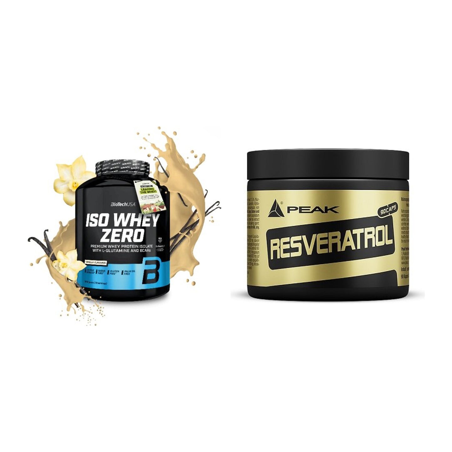 Basis-Set: BioTech Iso Whey Zero + Peak Resveratrol – alle enthaltenen Artikel