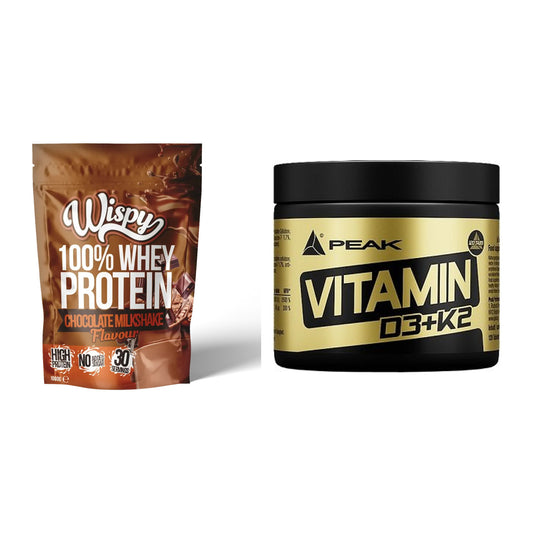 Basis-Set: Wispy Whey 100% + Peak Vitamin D3+K2 120 Tabl. – alle enthaltenen Artikel