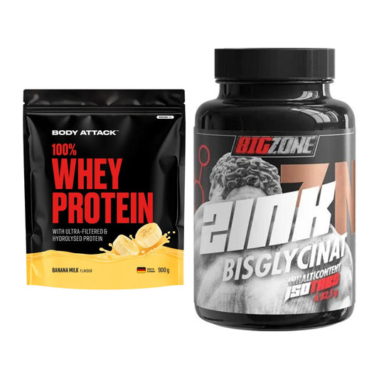 Basis-Set: Body Attack 100% Whey Protein + Big Zone Zink Bisglycinat – alle enthaltenen Artikel