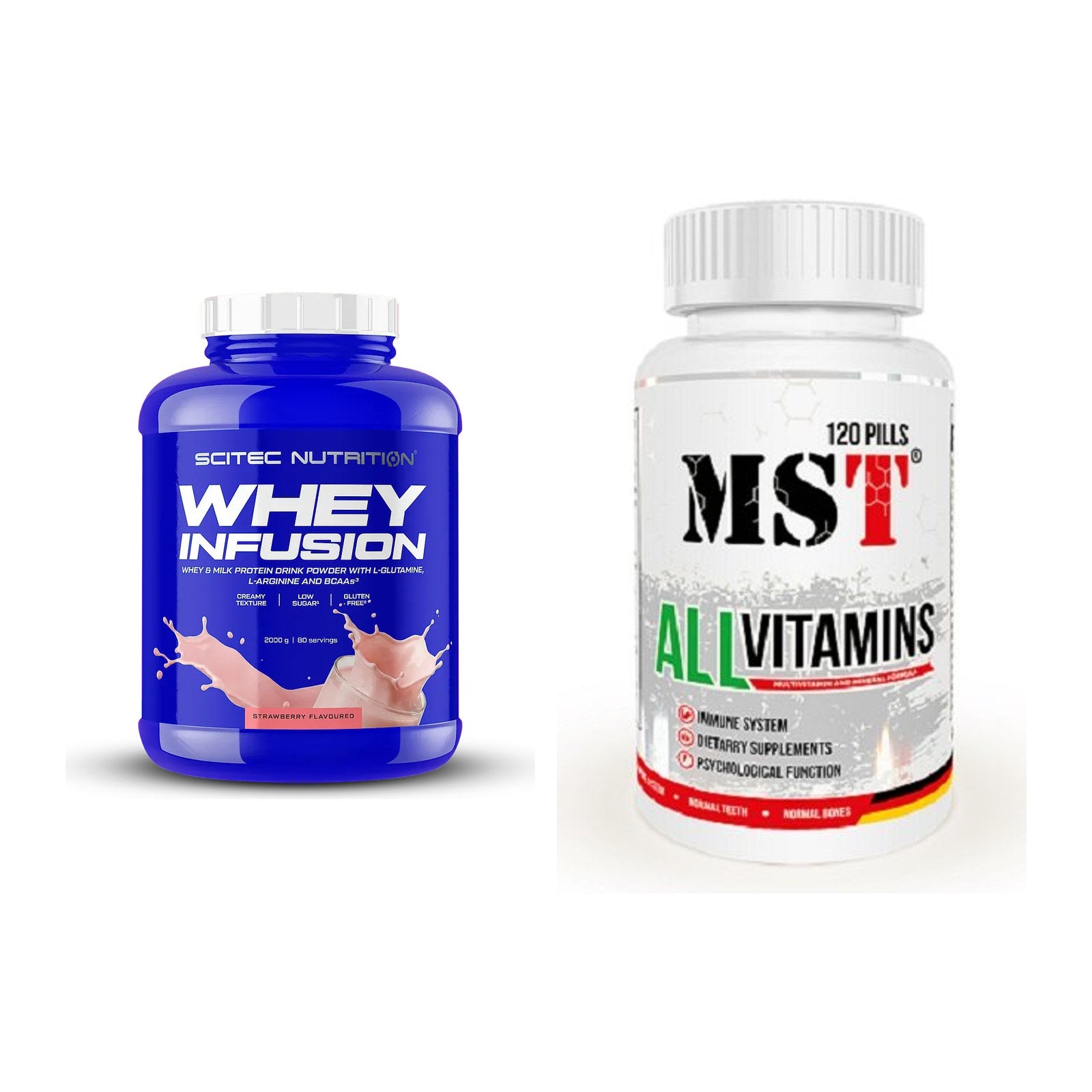 Basis-Set: Scitec Whey Infusion + MST All Vitamins 120 Tabl. – alle enthaltenen Artikel