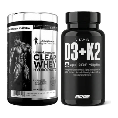 Basis-Set: Kevin Levrone Clear Whey + Big Zone Vitamin D3 + K2 – alle enthaltenen Artikel