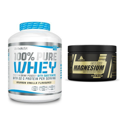Basis-Set: BioTech 100% Pure Whey + Peak Magnesium Citrat – alle enthaltenen Artikel