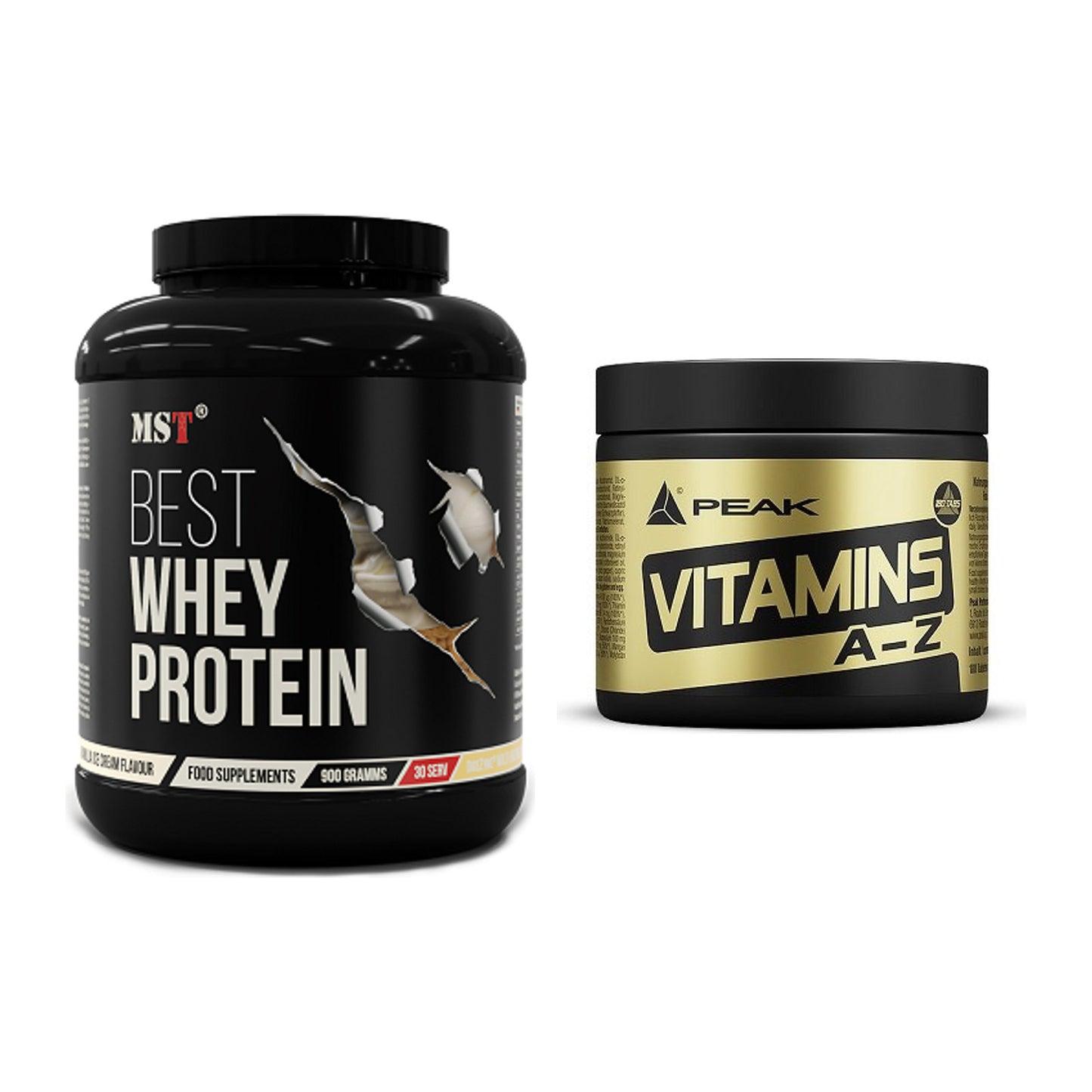 Basis-Set: MST Best Whey Protein + Peak Vitamin A-Z 180 Tabl. – alle enthaltenen Artikel
