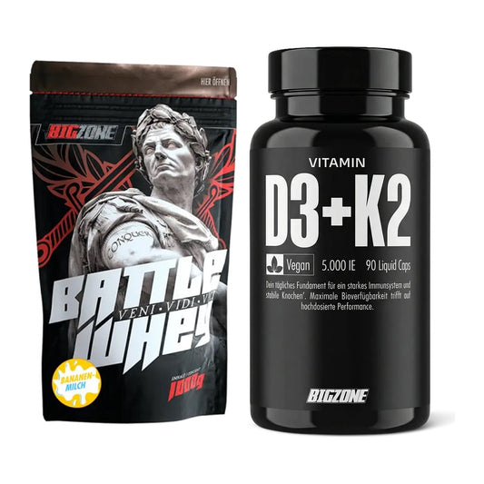 Basis-Set: Big Zone Battle Whey + Big Zone Vitamin D3 + K2 – alle enthaltenen Artikel