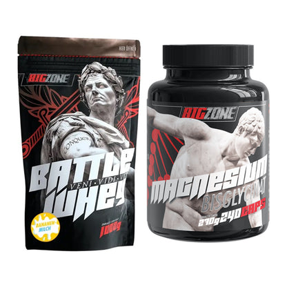 Basis-Set: Big Zone Battle Whey + Big Zone Magnesium Bisglycinat – alle enthaltenen Artikel