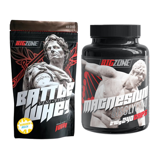 Basis-Set: Big Zone Battle Whey + Big Zone Magnesium Bisglycinat – alle enthaltenen Artikel