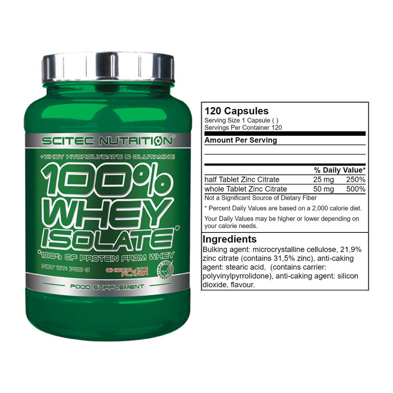 Basis-Set: Scitec Whey Isolate + GN Zinc Citrate 120 Tabl. – alle enthaltenen Artikel