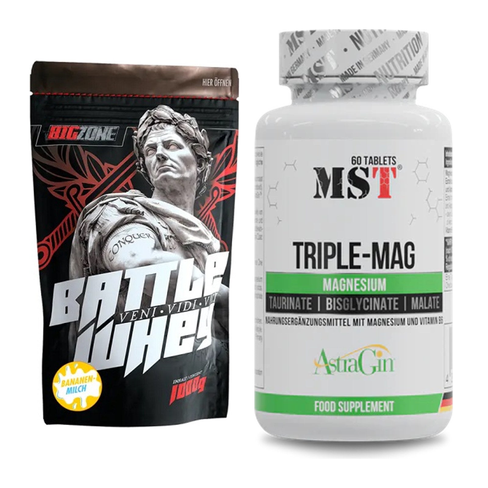 Basis-Set: Big Zone Battle Whey + MST Tripple Mag – alle enthaltenen Artikel
