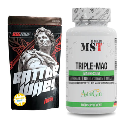 Basis-Set: Big Zone Battle Whey + MST Tripple Mag – alle enthaltenen Artikel