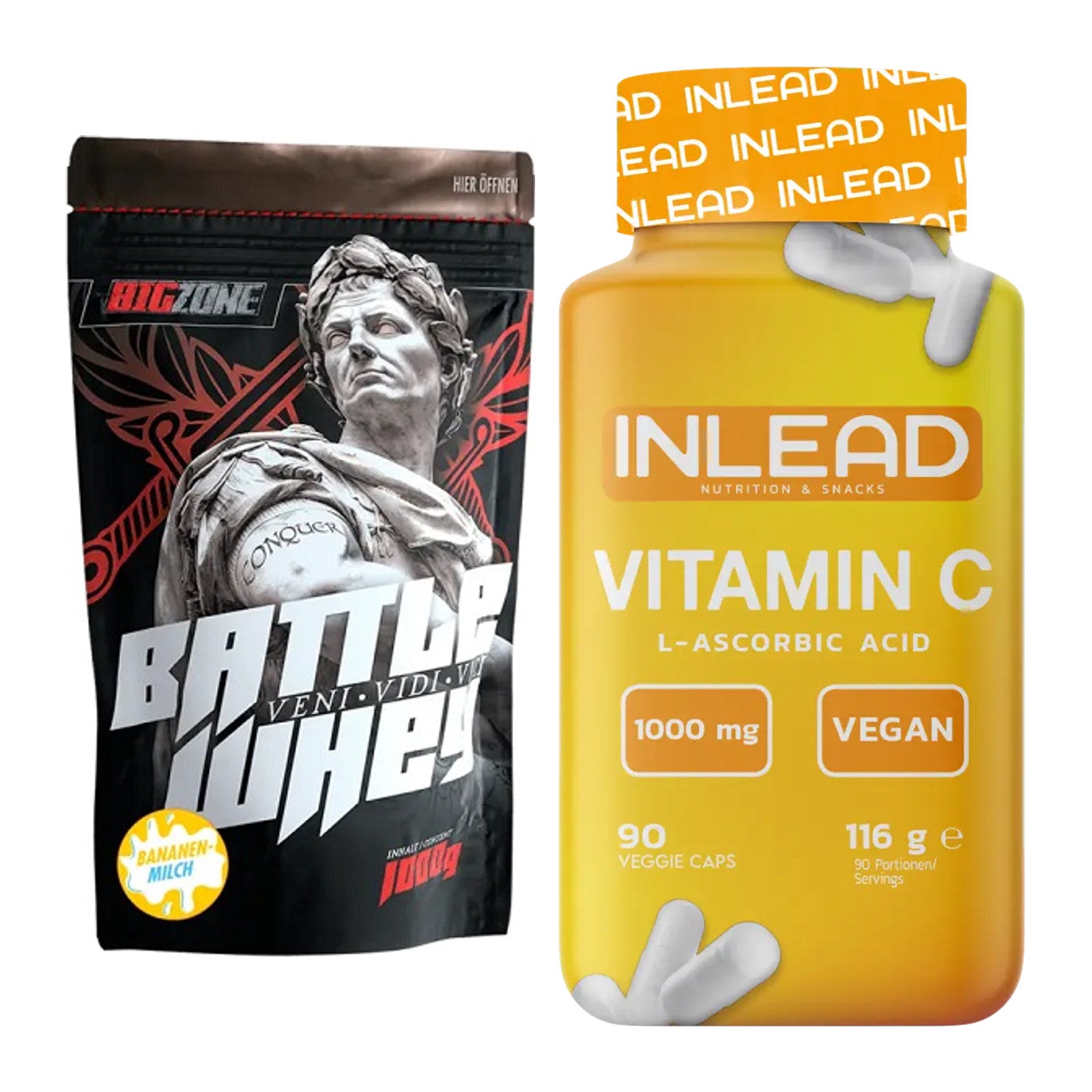 Basis-Set: Big Zone Battle Whey + INLEAD Vitamin C – alle enthaltenen Artikel