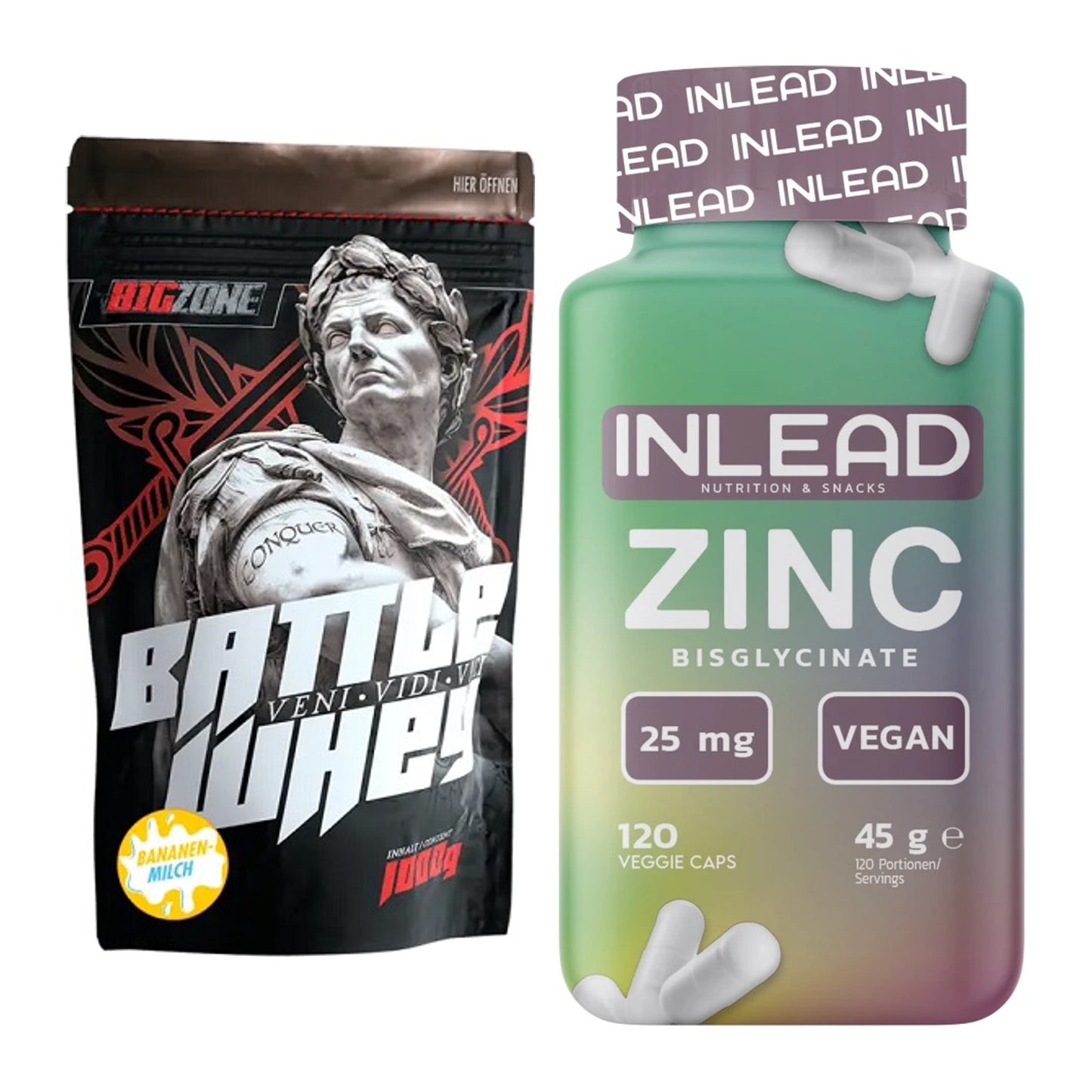 Basis-Set: Big Zone Battle Whey + INLEAD Zink Bisglycinate – alle enthaltenen Artikel