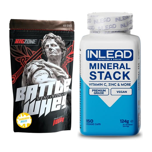 Basis-Set: Big Zone Battle Whey + INLEAD Mineral Stack – alle enthaltenen Artikel