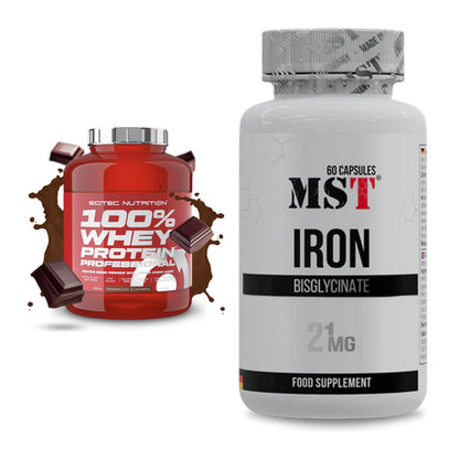 Basis-Set: Scitec 100% Whey Professional + MST Iron Bisglycinate – alle enthaltenen Artikel