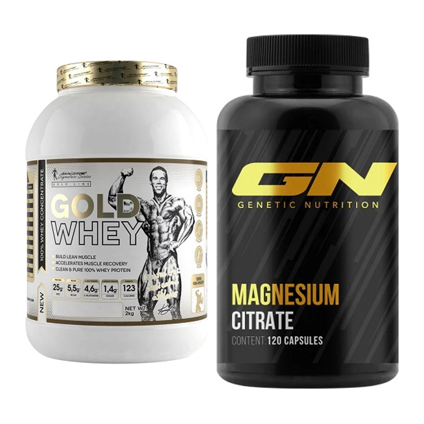 Basis-Set: Kevin Levrone Gold Whey + GN Magnesium Citrate – alle enthaltenen Artikel