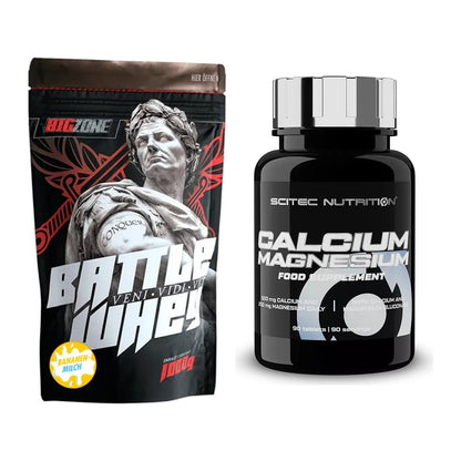 Basis-Set: Big Zone Battle Whey + Scitec Calcium Magnesium – alle enthaltenen Artikel