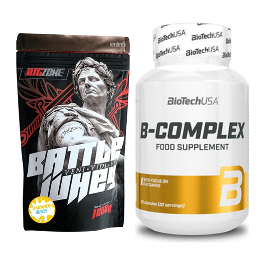 Basis-Set: Big Zone Battle Whey + BioTech B Complex 60 Tabl. – alle enthaltenen Artikel