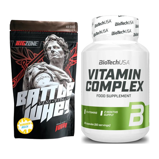 Basis-Set: Big Zone Battle Whey + BioTech Vitamin Complex – alle enthaltenen Artikel