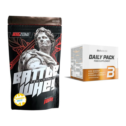 Basis-Set: Big Zone Battle Whey + BioTech Daily Packs 30 Packs – alle enthaltenen Artikel