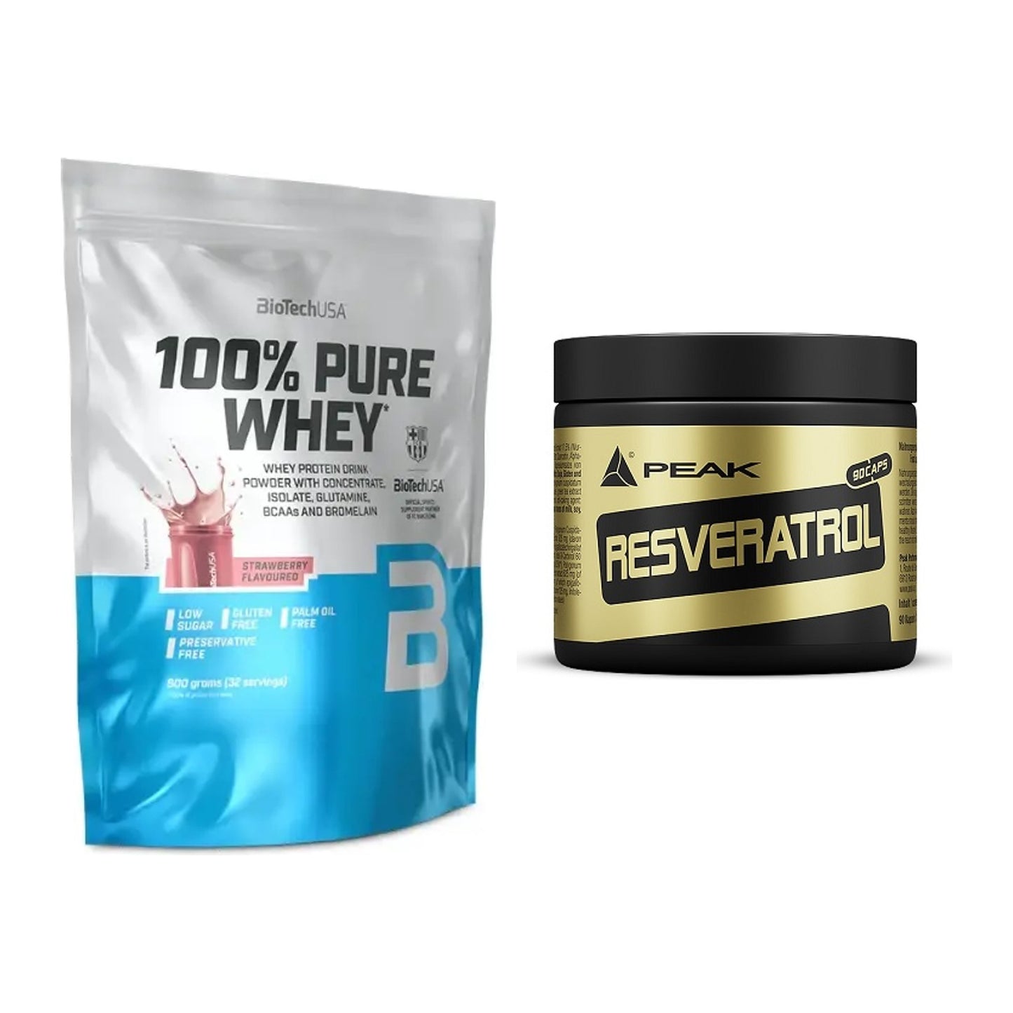 Basis-Set: BioTech 100% Pure Whey + Peak Resveratrol – alle enthaltenen Artikel