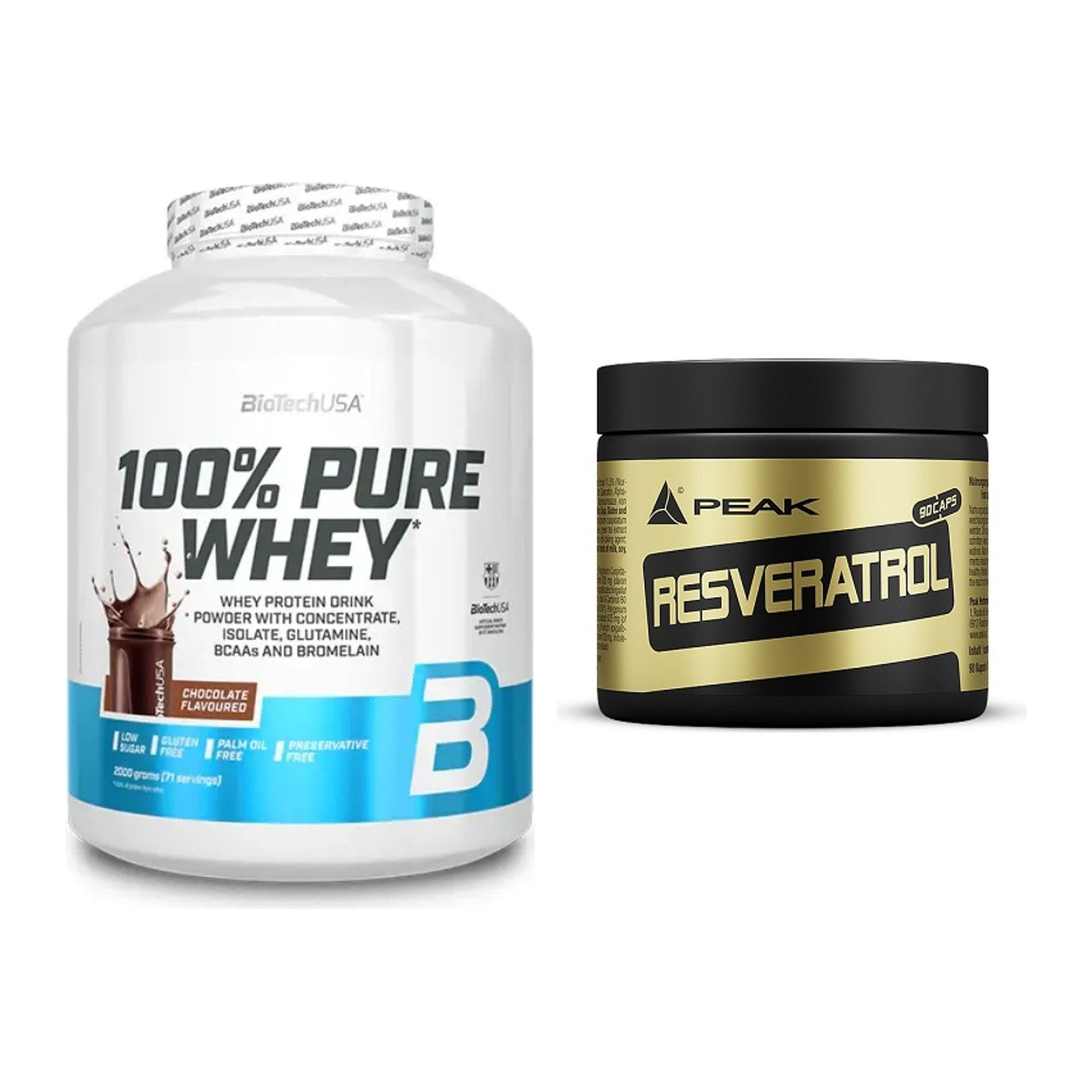 Basis-Set: BioTech 100% Pure Whey + Peak Resveratrol – alle enthaltenen Artikel