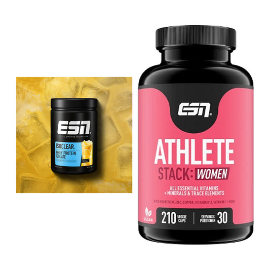 Basis-Set: ESN ISOCLEAR Whey Isolate + ESN Athlete Stack:WOMEN – alle enthaltenen Artikel