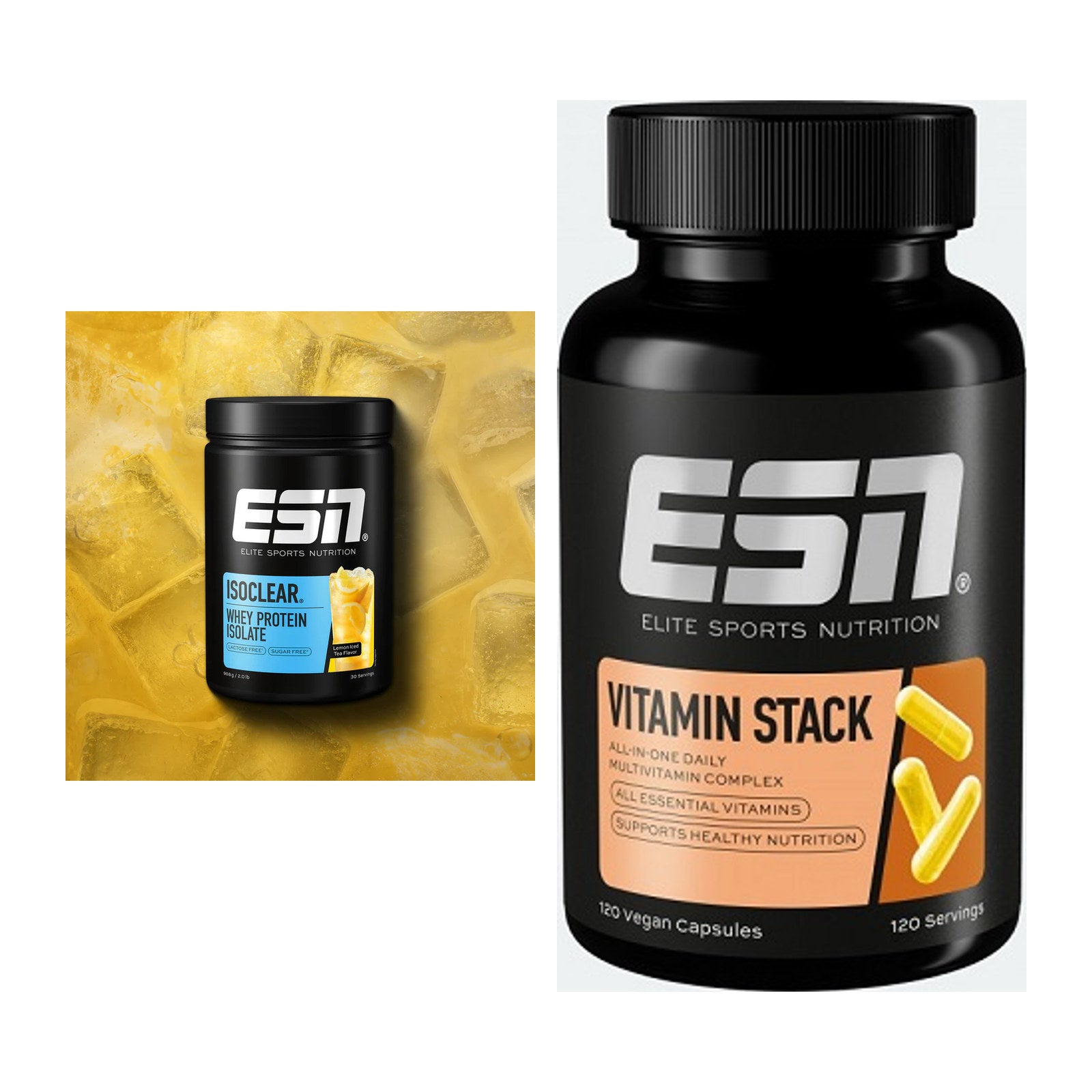 Basis-Set: ESN ISOCLEAR Whey Isolate + ESN Vitamin Stack – alle enthaltenen Artikel