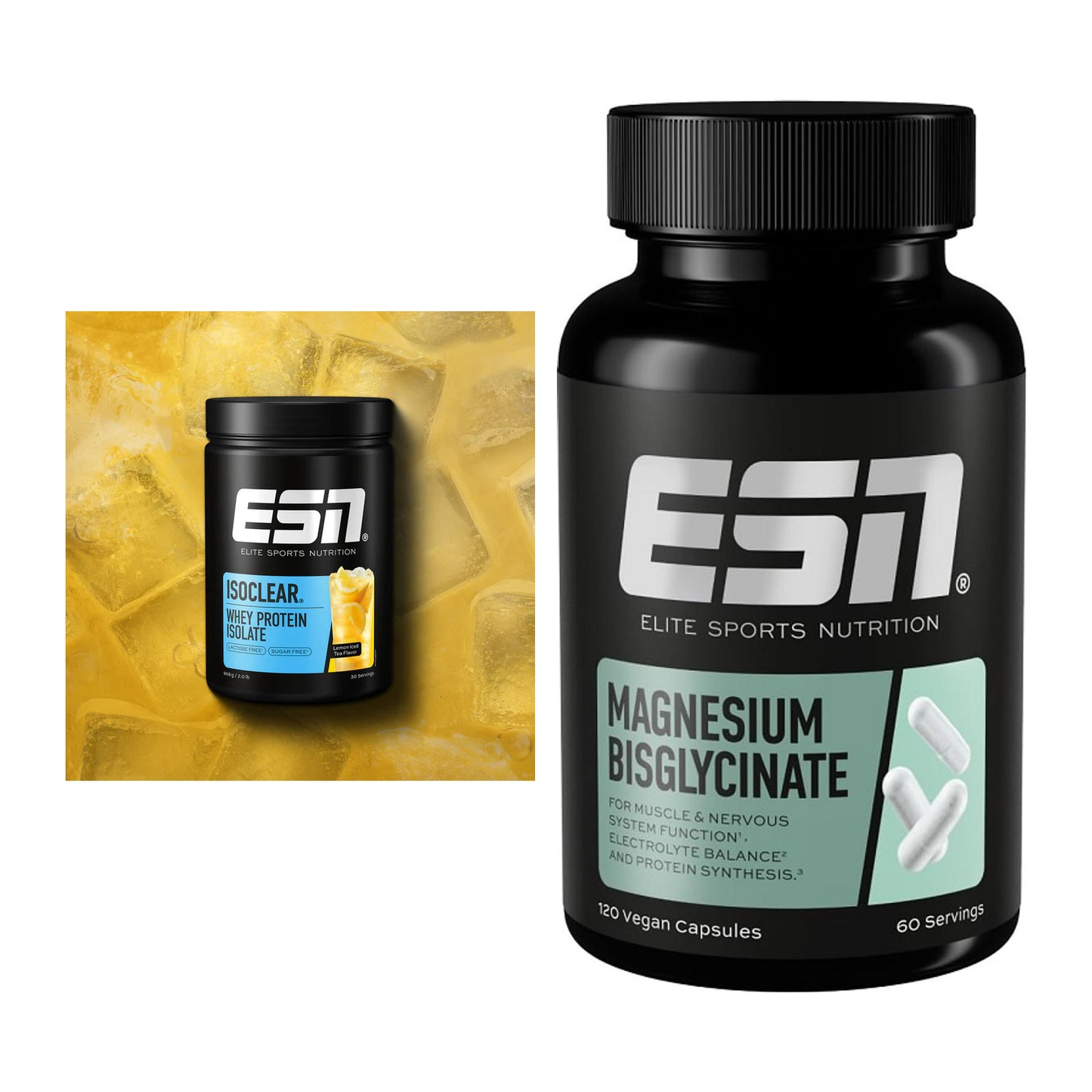 Basis-Set: ESN ISOCLEAR Whey Isolate + ESN Magnesium Bisglycinat – alle enthaltenen Artikel