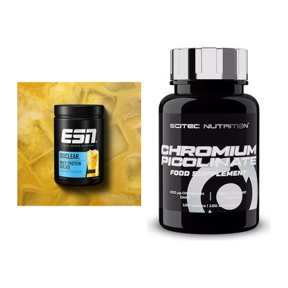 Basis-Set: ESN ISOCLEAR Whey Isolate + Scitec Chromium Picolinate – alle enthaltenen Artikel
