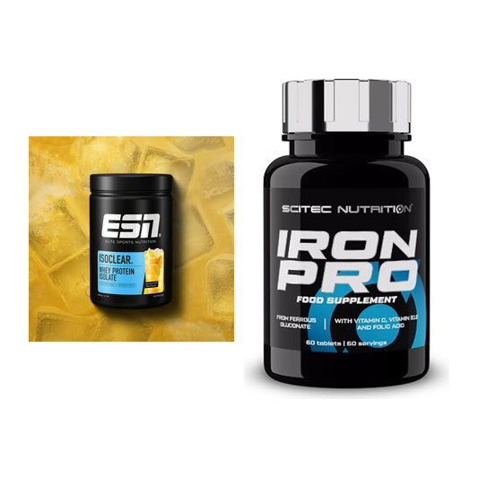 Basis-Set: ESN ISOCLEAR Whey Isolate + Scitec Iron Pro – alle enthaltenen Artikel