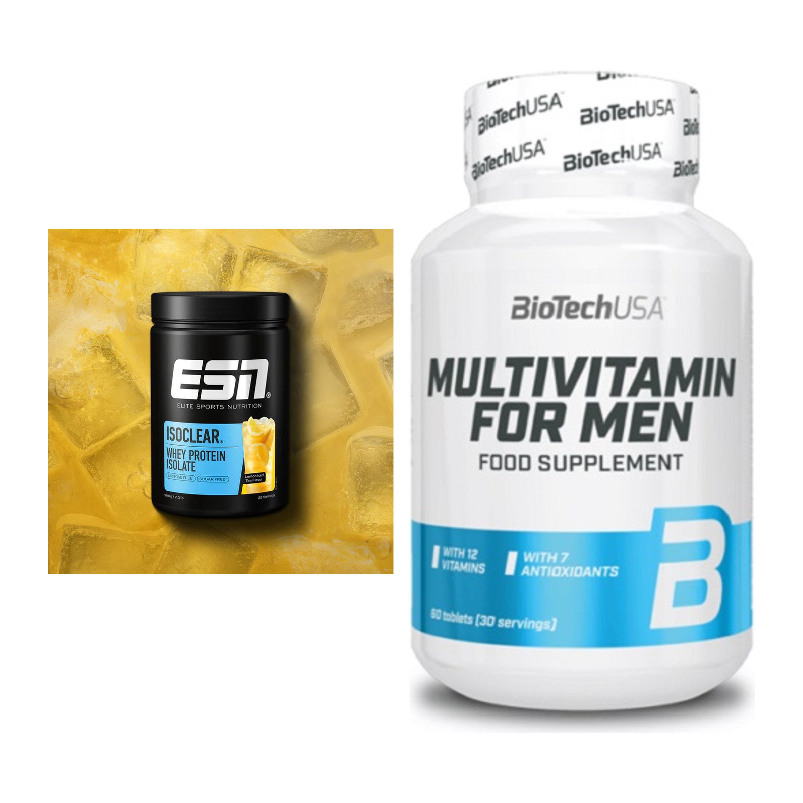 Basis-Set: ESN ISOCLEAR Whey Isolate + BioTech Multivitamin for Men 60 – alle enthaltenen Artikel