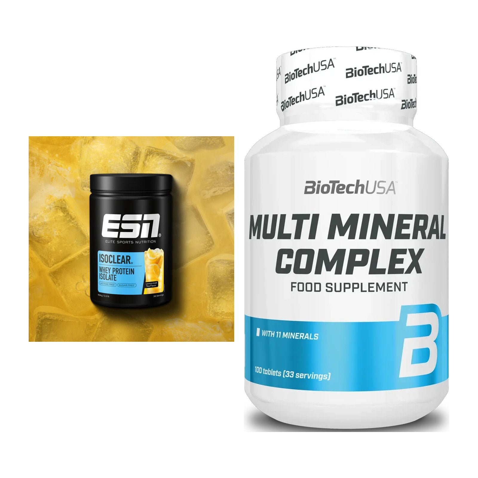 Basis-Set: ESN ISOCLEAR Whey Isolate + BioTech Multi Mineral – alle enthaltenen Artikel