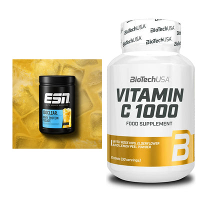 Basis-Set: ESN ISOCLEAR Whey Isolate + BioTech Vitamin C 1000 30 Tabl. – alle enthaltenen Artikel